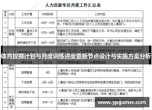 体育投掷计划与月度训练进度更新节点设计与实施方案分析